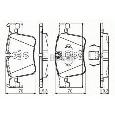 0 986 TB3 149 BOSCH Комплект тормозных колодок, дисковый тормоз