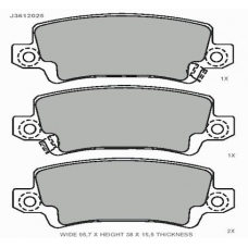 J3612025 NIPPARTS Комплект тормозных колодок, дисковый тормоз