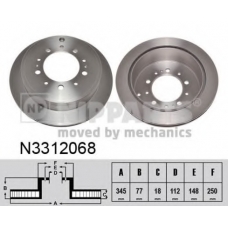 N3312068 NIPPARTS Тормозной диск