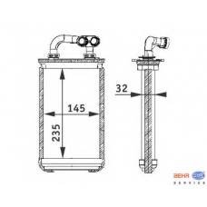 8FH 351 311-291 HELLA Теплообменник, отопление салона