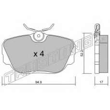 044.0 TRUSTING Комплект тормозных колодок, дисковый тормоз
