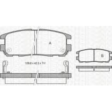 8110 10516 TRIDON Brake pads - rear