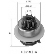 940113020074 MAGNETI MARELLI Ведущая шестерня, стартер