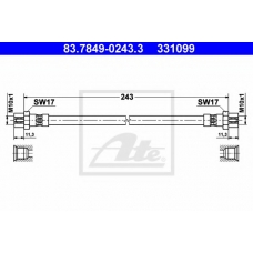 83.7849-0243.3 ATE Тормозной шланг
