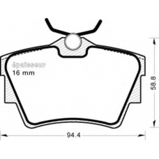 603 MGA Комплект тормозных колодок, дисковый тормоз