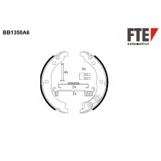 BB1350A6 FTE Комплект тормозных колодок, стояночная тормозная с