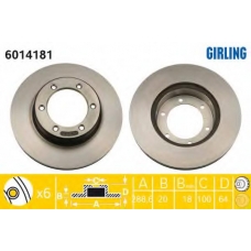 6014181 GIRLING Тормозной диск