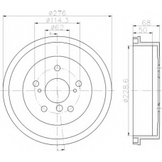 8DT 355 300-801 HELLA Тормозной барабан