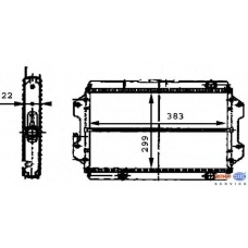 8MK 376 716-401 HELLA Радиатор, охлаждение двигателя