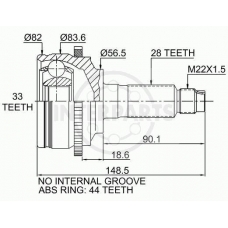 OJ-0443 InterParts Шарнирный комплект, приводной вал