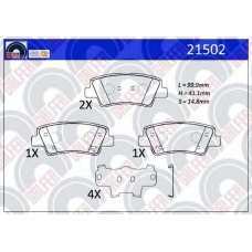 21502 GALFER Комплект тормозных колодок, дисковый тормоз