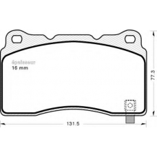 773 MGA Комплект тормозных колодок, дисковый тормоз