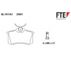 BL1911A3 FTE Комплект тормозных колодок, дисковый тормоз
