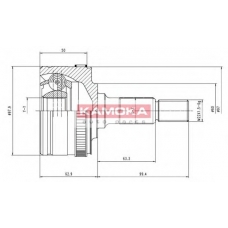 7000 KAMOKA Шарнирный комплект, приводной вал