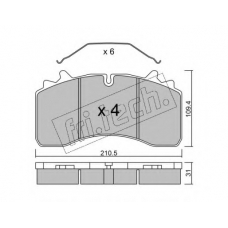 948.0 fri.tech. Комплект тормозных колодок, дисковый тормоз