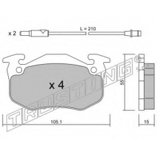 038.2 TRUSTING Комплект тормозных колодок, дисковый тормоз