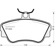 296 MGA Комплект тормозных колодок, дисковый тормоз