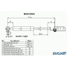 BGS10882 BUGIAD Газовая пружина, крышка багажник