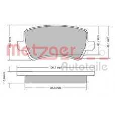 1170056 METZGER Комплект тормозных колодок, дисковый тормоз