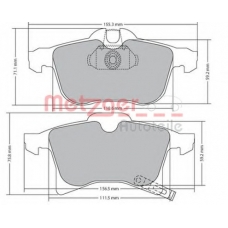 1170010 METZGER Комплект тормозных колодок, дисковый тормоз