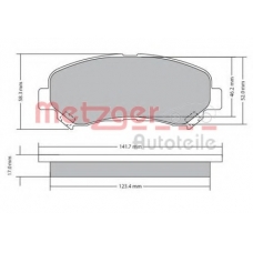 1170093 METZGER Комплект тормозных колодок, дисковый тормоз