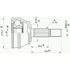 CVJ5030.10 OPEN PARTS Шарнирный комплект, приводной вал