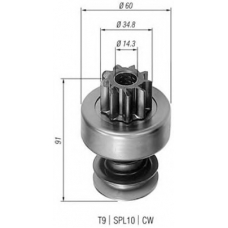 940113020204 MAGNETI MARELLI Ведущая шестерня, стартер