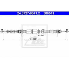 24.3727-0641.2 ATE Трос, стояночная тормозная система