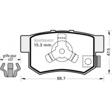 834 MGA Комплект тормозных колодок, дисковый тормоз