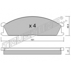109.0 TRUSTING Комплект тормозных колодок, дисковый тормоз