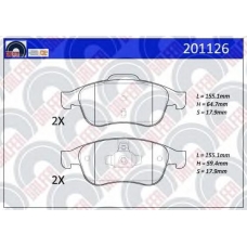 201126 GALFER Комплект тормозных колодок, дисковый тормоз