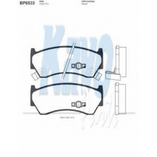 BP-6533 KAVO PARTS Комплект тормозных колодок, дисковый тормоз