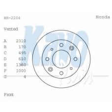 BR-2204 KAVO PARTS Тормозной диск