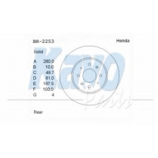 BR-2253 KAVO PARTS Тормозной диск