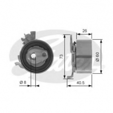 T43154 GATES Натяжной ролик, ремень грм