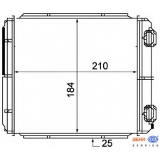 8FH 351 315-371 HELLA Теплообменник, отопление салона