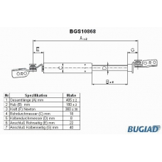 BGS10868 BUGIAD Газовая пружина, крышка багажник