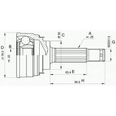 CVJ5043.10 OPEN PARTS Шарнирный комплект, приводной вал