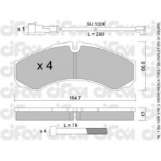 822-212-4K CIFAM Комплект тормозных колодок, дисковый тормоз