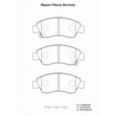 H360A27 NPS Комплект тормозных колодок, дисковый тормоз