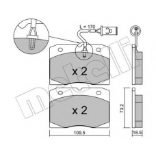 22-0051-2 METELLI Комплект тормозных колодок, дисковый тормоз