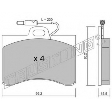087.0 TRUSTING Комплект тормозных колодок, дисковый тормоз