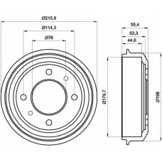 8DT 355 300-861 HELLA Тормозной барабан