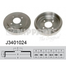 J3401024 NIPPARTS Тормозной барабан