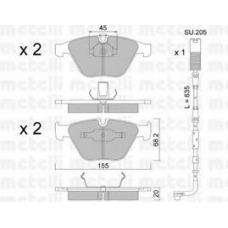22-0558-4K METELLI Комплект тормозных колодок, дисковый тормоз