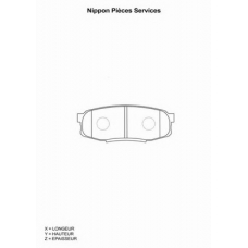 T361A35 NPS Комплект тормозных колодок, дисковый тормоз