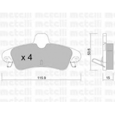 22-0143-1 METELLI Комплект тормозных колодок, дисковый тормоз