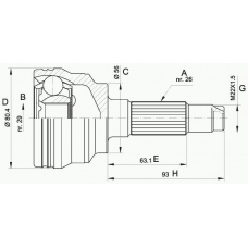 CVJ5554.10 OPEN PARTS Шарнирный комплект, приводной вал