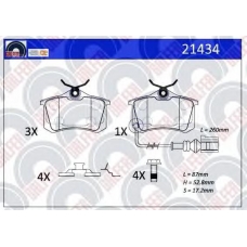 21434 GALFER Комплект тормозных колодок, дисковый тормоз