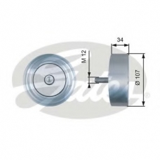 T36515 GATES Паразитный / ведущий ролик, поликлиновой ремень